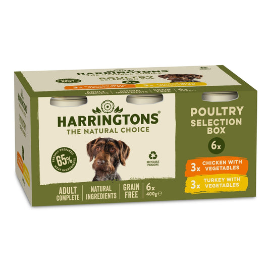 Harringtons Dog Tins Grain Free Variety 6x400g | Luxury Home Accessories | Heulog Glow