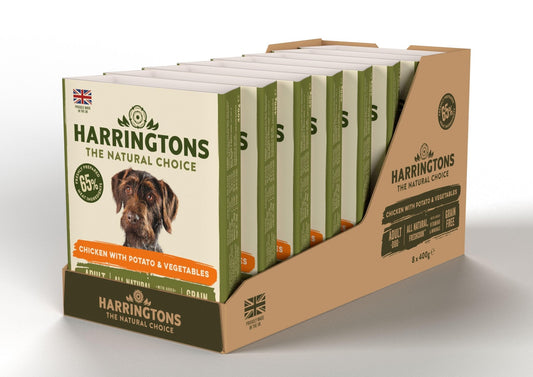 Harringtons Dog Wet Chicken & Pot 8x400g | Luxury Home Accessories | Heulog Glow