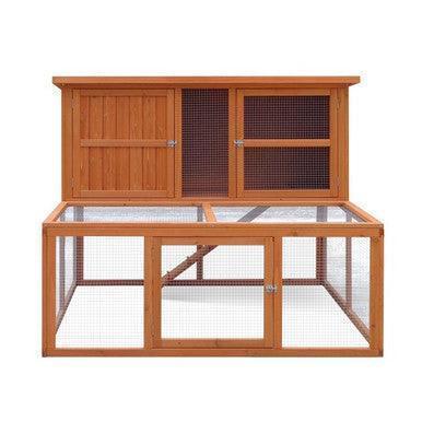 Harrisons Bowness Double Height Hutch with run natural 150x121x117cm | Luxury Home Accessories | Heulog Glow