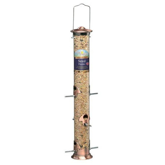 Harrisons Cast Copper Plated Seed Feeder 51cm | Luxury Home Accessories | Heulog Glow