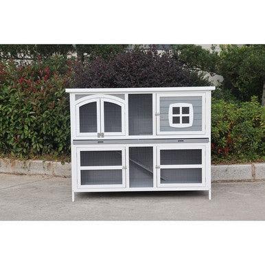 Harrisons Ravenglass Double Rabbit Hutch Soft Grey 150x60x116cm | Luxury Home Accessories | Heulog Glow