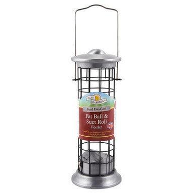 Harrisons Steel Die Cast Suet Roll and Fat Ball Feeder 20cm | Luxury Home Accessories | Heulog Glow