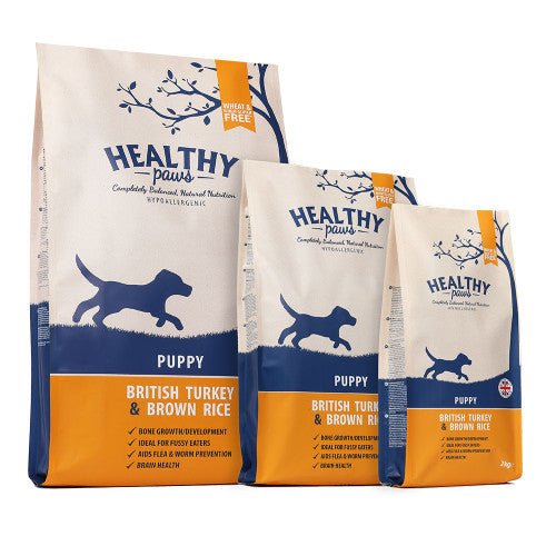 Healthy Paws British Turkey & Brown Rice Puppy 12KG | Luxury Home Accessories | Heulog Glow