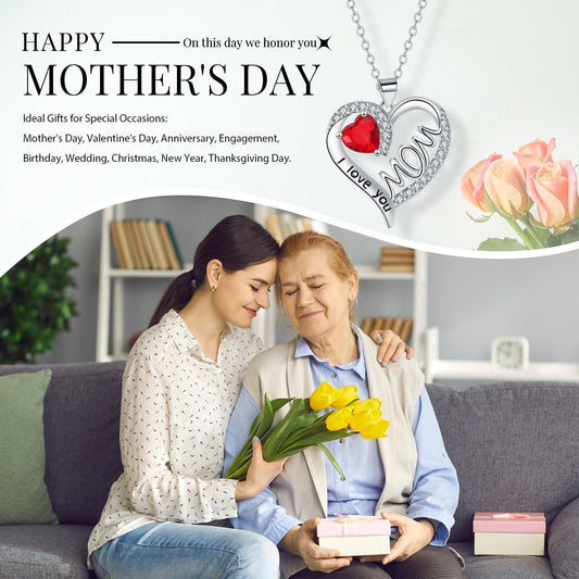 Heart-shaped MOM Necklace Mother's Day Gift | Luxury Home Accessories | Heulog Glow