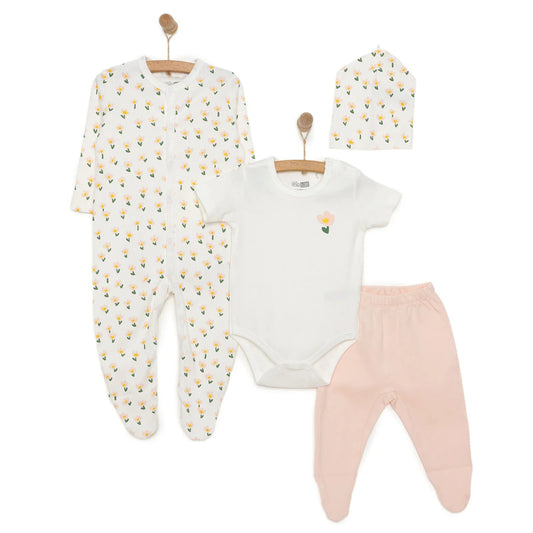 HelloBaby Girl Newborn Set 4 pcs - Pink | Luxury Home Accessories | Heulog Glow