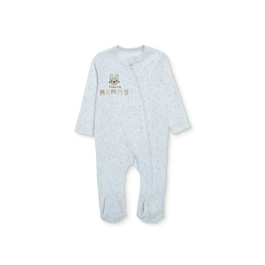 HelloBaby Girls Footed Sleepsuit Polka Dot Print Zip Fastening Crew Neck Full Length Long Sleeve - Ecru | Luxury Home Accessories | Heulog Glow