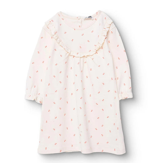 HelloBaby Winter Cherry Dress - Ecru Printed | Luxury Home Accessories | Heulog Glow