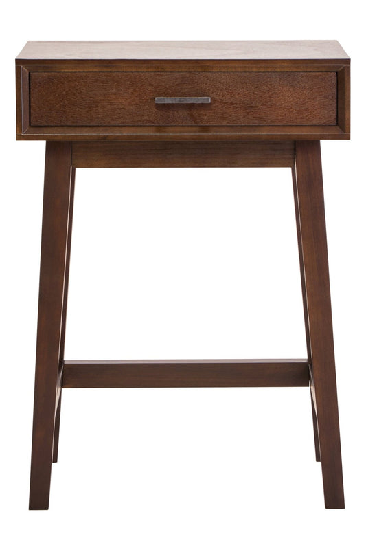 Heritage One Drawer Walnut Wood Finish Side Table | Luxury Home Accessories | Heulog Glow