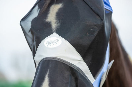 Horse Fly Mask With Nose - Cornflower | Luxury Home Accessories | Heulog Glow
