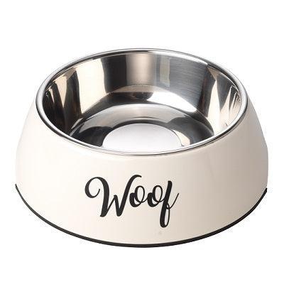 House of Paws Cream Woof 2 in 1 Dog Bowl | Luxury Home Accessories | Heulog Glow