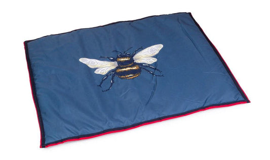 House of Paws Navy Bee Water Resistant Boot Mat | Luxury Home Accessories | Heulog Glow