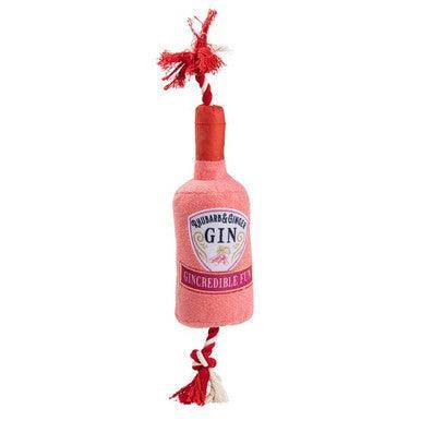 House of Paws Pink gin plush dog toy with rope - H38cm | Luxury Home Accessories | Heulog Glow