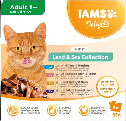 Iams Adult Delight Land&Sea Jel 8x85g | Luxury Home Accessories | Heulog Glow
