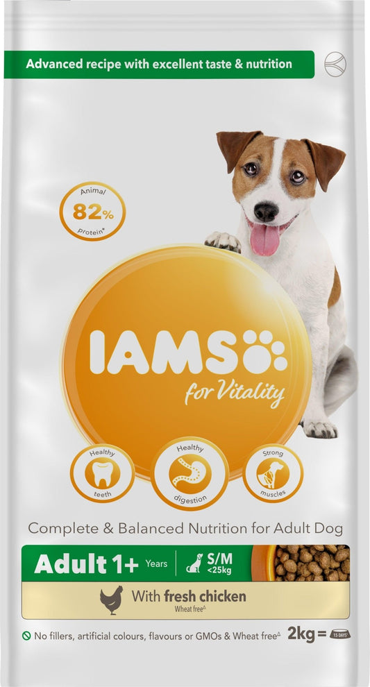 Iams Dog Adult Vitality Sml/Med Chicken 2kg | Luxury Home Accessories | Heulog Glow
