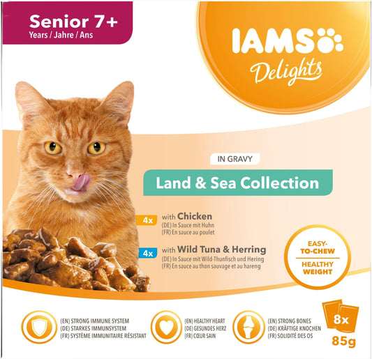 Iams Senior Delight Land&Sea Gravy 8x85g | Luxury Home Accessories | Heulog Glow
