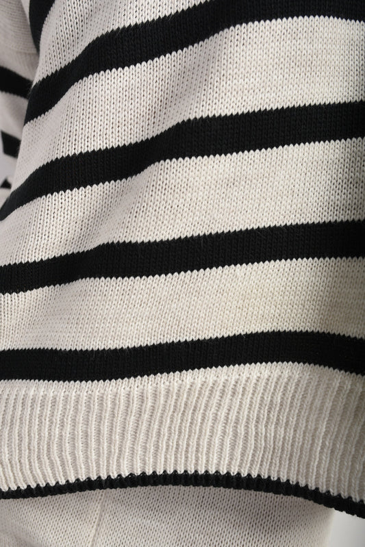 Knitted Striped Long Sleeve Top and Pants Co-ord Set