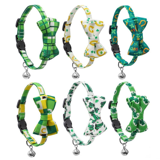 Irish Festival Plaid Bow Cat Collar | Luxury Home Accessories | Heulog Glow