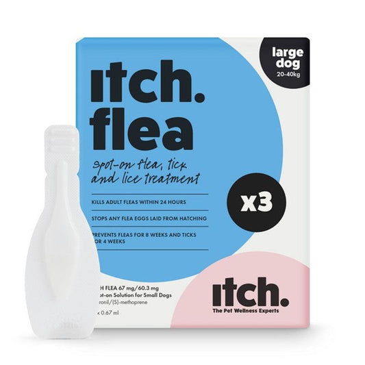 Itch Flea Spot On for Large Dogs 20 to 40kg 3 Pipettes | Luxury Home Accessories | Heulog Glow