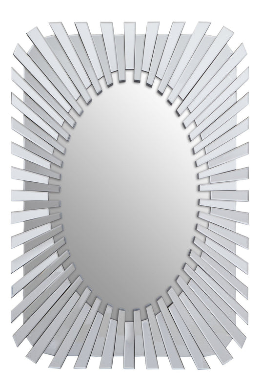 Jade Silver Rectangular Sunburst Wall Mirror | Luxury Home Accessories | Heulog Glow