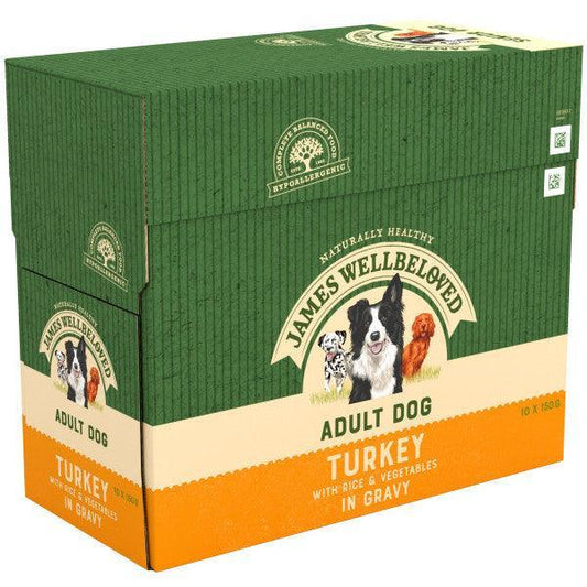 James Wellbeloved Dog Adult Turkey Grvy Pch 4x10x150g | Luxury Home Accessories | Heulog Glow