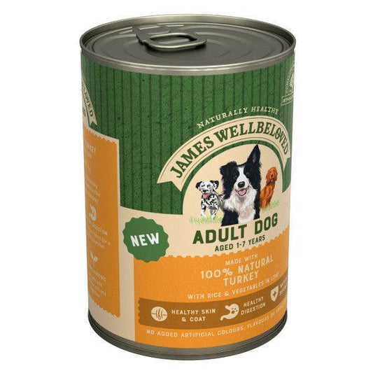 James Wellbeloved Dog Adult Turkey & Rice Loaf Tin 12 x 400g | Luxury Home Accessories | Heulog Glow