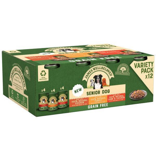 James Wellbeloved Dog Senior Grain Free Mix Loaf Tin 12x400g | Luxury Home Accessories | Heulog Glow
