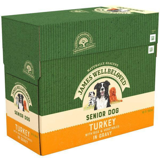 James Wellbeloved Dog Senior Turkey Grvy Pch 4x10x150g | Luxury Home Accessories | Heulog Glow