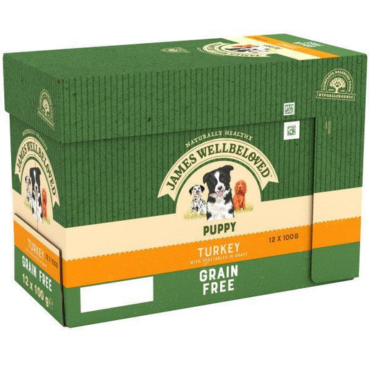 James Wellbeloved Puppy Grain Free Turkey Grvy Pch 4x12x100g | Luxury Home Accessories | Heulog Glow