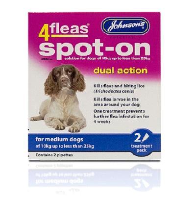 Johnsons 4Fleas Spot-On Dog Medium 2pipx6 | Luxury Home Accessories | Heulog Glow