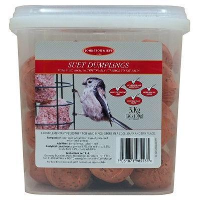 Johnston & Jeff Suet Dumplings Tub 30x100g | Luxury Home Accessories | Heulog Glow