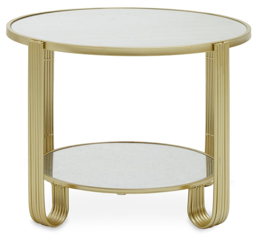 Jolie Round Mirrored Top Gold Frame Table | Luxury Home Accessories | Heulog Glow