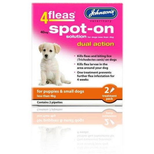 JVP 4Fleas Spot-On Puppies up to 4kg 2 pipettes | Luxury Home Accessories | Heulog Glow