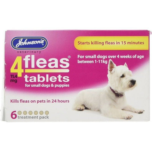 JVP 4Fleas Tablets Puppies & Small Dog 6 x 11.4mg (<11kg) | Luxury Home Accessories | Heulog Glow