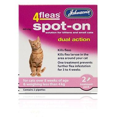JVP Cat Kitten 4Fleas Spot-On upto 4kg 2 Pipettes | Luxury Home Accessories | Heulog Glow