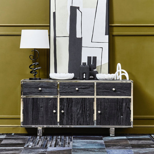 Kerala Black Recycled Wood Sideboard | Luxury Home Accessories | Heulog Glow