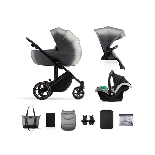 Kinderkraft 3-in-1 Mink Pro Prime 2 Travel System with Car Seat - Shadow Grey | Luxury Home Accessories | Heulog Glow