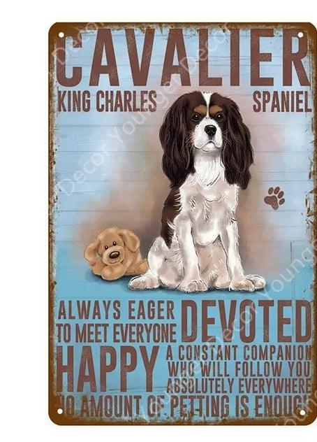 King Charles Dog Tin Sign | Luxury Home Accessories | Heulog Glow