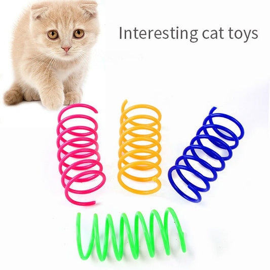 Kitten Cat Toys Wide Durable Heavy Gauge Cat Spring Toy Colorful Springs Cat Pet Toy Coil Spiral Springs | Luxury Home Accessories | Heulog Glow