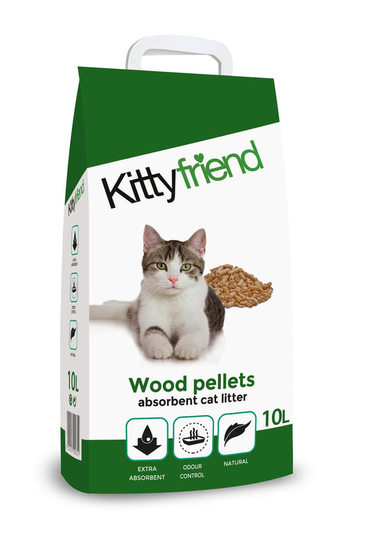 Kitty Friend Wood Pellets Cat Litter | Luxury Home Accessories | Heulog Glow