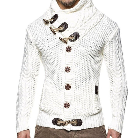 Knitted Jacket With High Collar Buttons | Luxury Home Accessories | Heulog Glow