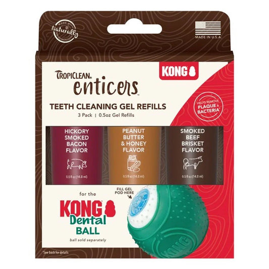 KONG TropiClean Enticers Teeth Cleaning Gel Variety Pack for KONG Dental Ball | Luxury Home Accessories | Heulog Glow