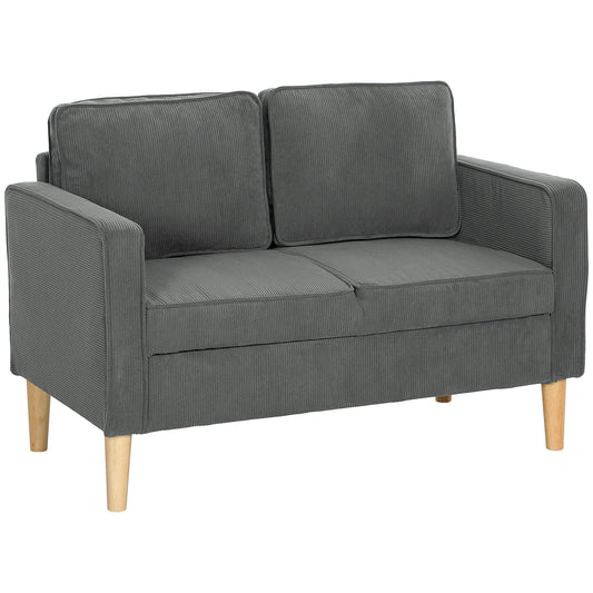 HOMCOM Compact 2 Seater Sofa with Under Seat Storage for Small Spaces