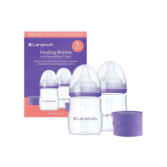 Lansinoh Feeding Bottles with NaturalWave Teats 160ml Pack of 2 | Luxury Home Accessories | Heulog Glow