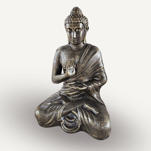 Large Antique Gold Buddha Meditation in Stupa - 1.5m | Luxury Home Accessories | Heulog Glow