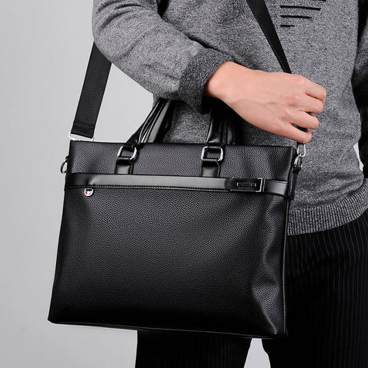 Large Capacity Business Handbag Men's Soft Leather Briefcase | Luxury Home Accessories | Heulog Glow