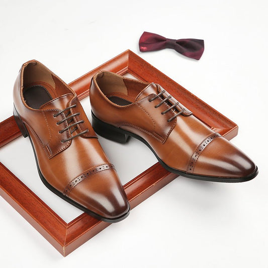 Large Size Four Seasons New British Business Leather Shoes Men's Gentleman Lace-up Shoes | Luxury Home Accessories | Heulog Glow