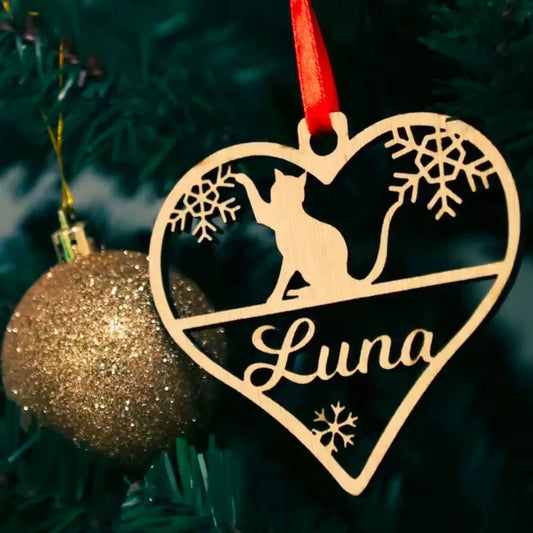 Lazer Cut Cat Bauble - HALF PRICE SALE | Luxury Home Accessories | Heulog Glow