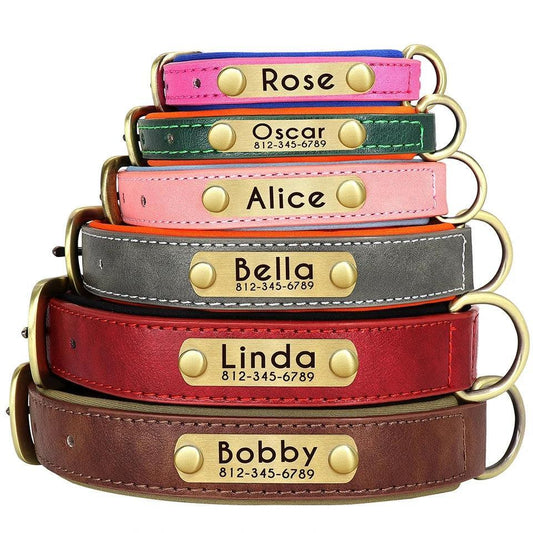 Leather Collar with Custom Tag | Luxury Home Accessories | Heulog Glow
