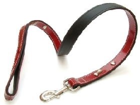 Leather Lead Red Bones 15mm X 100cm | Luxury Home Accessories | Heulog Glow