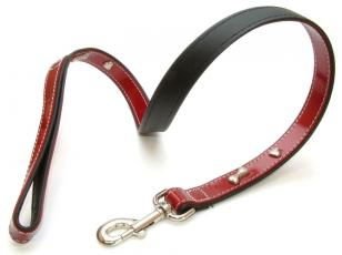 Leather Lead Red Bones 20mm X 100cm | Luxury Home Accessories | Heulog Glow